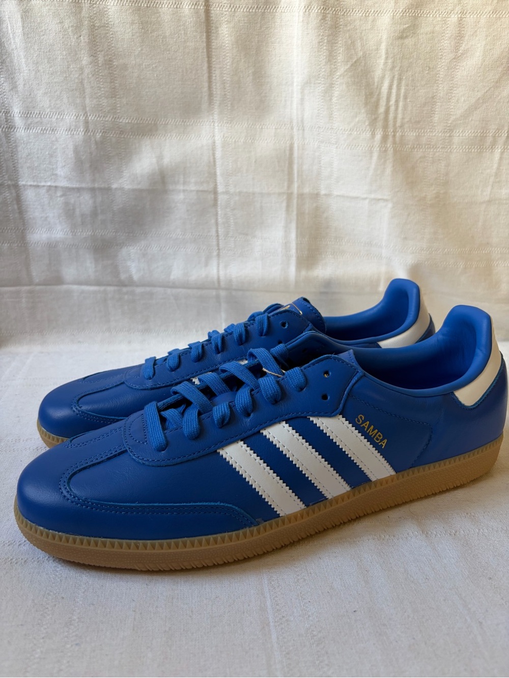 Adidas Originals Samba OG Blue Leather White Gum Sneakers Men's Size 13 JR0882